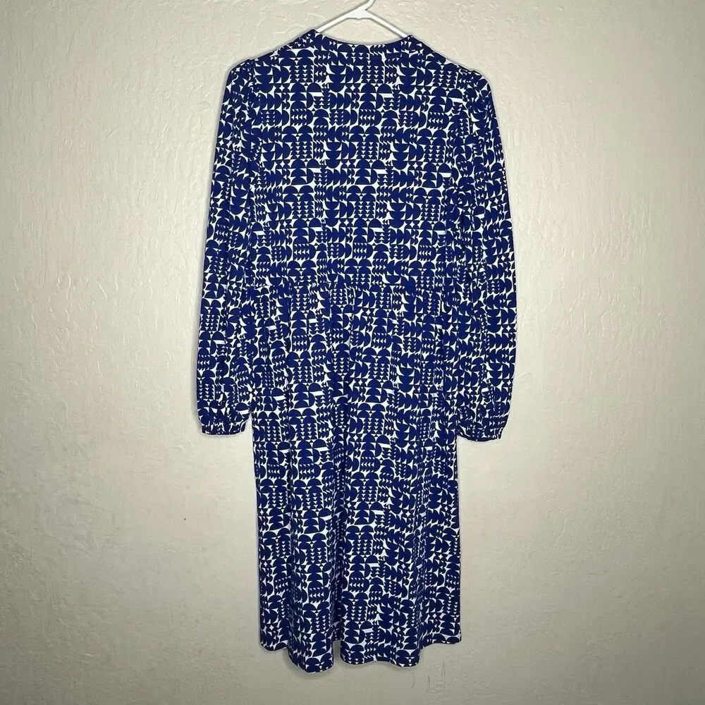 Boden Naomi Blue White Tencel Jersey Dress Pockets Women’s Size 8 L - Picture 12 of 15
